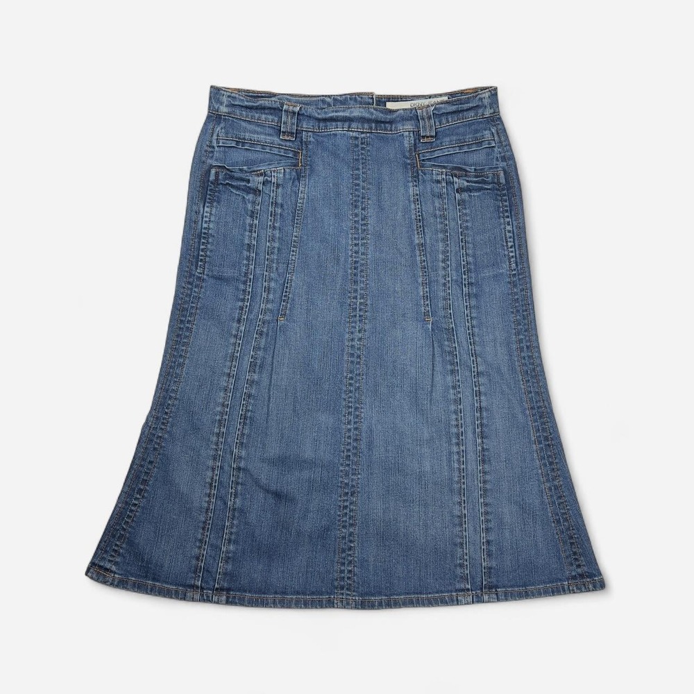 Vintage DKNY Jeans Denim Structured Midi Skirt